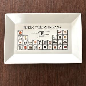 Dishique Periodic Table of Indiana Porcelain  Platter 14"x 9"